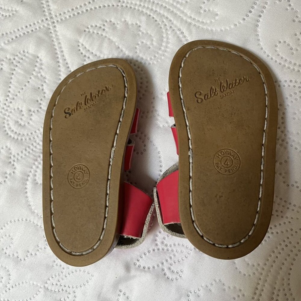 Salt Water Original Solid Pink Sandals Size 4 - Picture 7 of 9